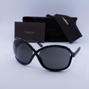Tom Ford Bettina FT1068 01A Geometric Sunglasses - Black/Smoke